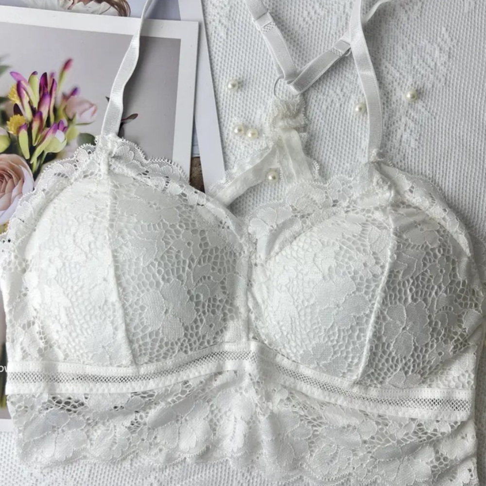Strappy Lace Bralette Padded Bra • NWOT - Picture 2 of 5